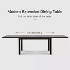 Table à manger Okak en aluminium, extensible, pour patio, salle à manger et cuisine