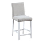 Set da pranzo moderno da 5 pezzi con tavolo quadrato ad altezza bancone e 4 sedie imbottite