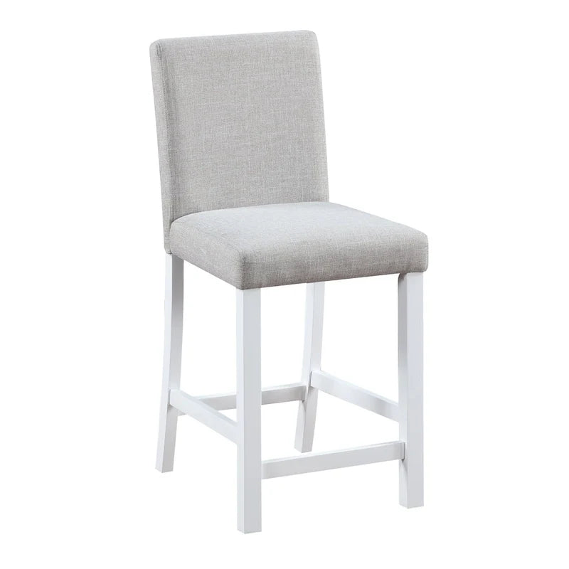Set da pranzo moderno da 5 pezzi con tavolo quadrato ad altezza bancone e 4 sedie imbottite
