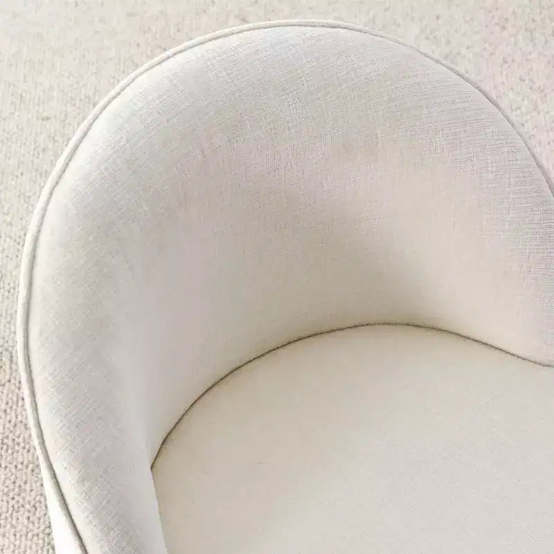 Ensemble de table à manger moderne pour 6 personnes, table ronde à piètement central, fauteuils tonneau pivotants à roulettes, chenille texturée - Panipeachy