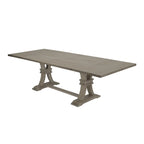 Set da pranzo rustico grigio allungabile Best Quality Furniture da 9 pezzi