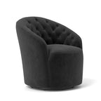 Lot de 2 fauteuils tonneau modernes SEYNAR en velours rembourré, pivotants à 360 degrés, avec dossier capitonné à boutons