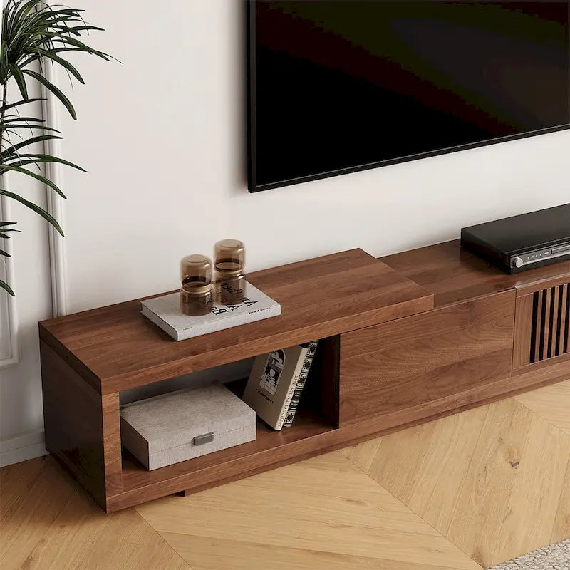 Mobile TV moderno retrattile ed estensibile con 4 cassetti, fino a 103 pollici - 78.54P x 15.74L x 13.78H