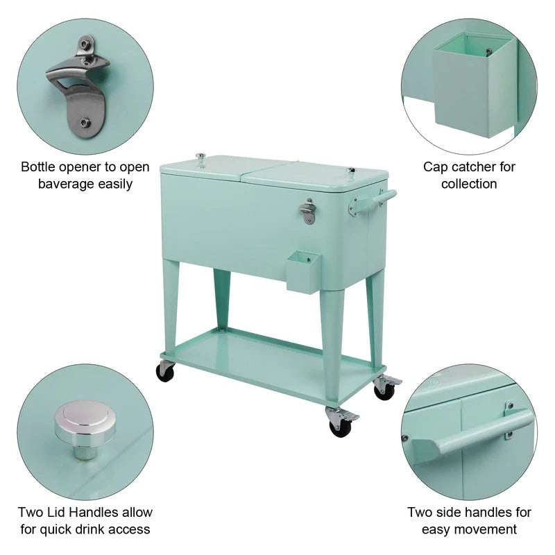 Glacière en fer avec revêtement pulvérisé de 80 QT et étagère