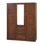 Armadio guardaroba a 3 ante Cosmo Palace Imports in legno massello al 100%, con ante in legno massello o a specchio