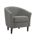 Set di 2 poltrone d'accento moderne in lino, a forma di botte, poltrone club
