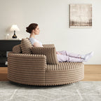 Fauteuil pivotant individuel en mousse et chenille côtelée