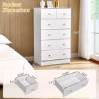 Karl Home Cassettiera grande a 6 cassetti per camera da letto e cassettiera con struttura robusta, organizzatore contenitore in legno per guardaroba, bianca