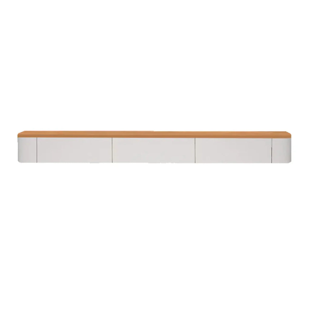 Mobile TV sospeso moderno, lungo e bianco, in legno, con cassetti