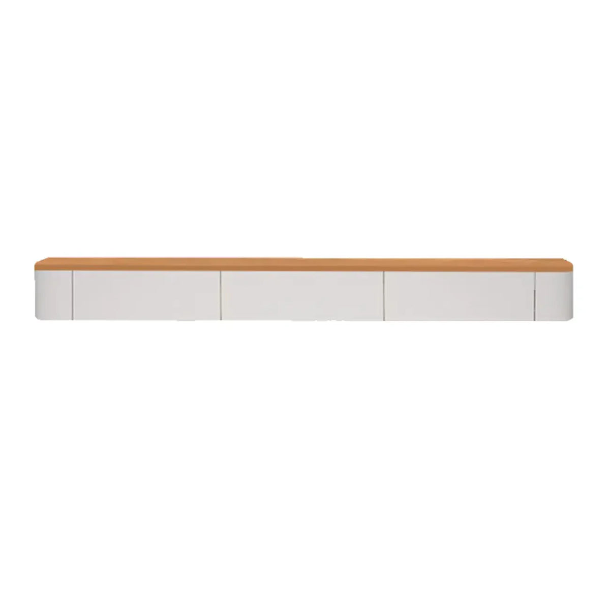 Mobile TV sospeso moderno, lungo e bianco, in legno, con cassetti