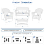 Wicker Patio 4-piece Conversation Set