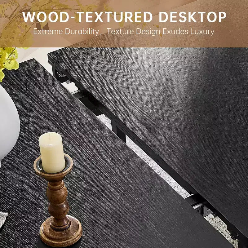 Set da pranzo moderno - tavolo da 80 + 6 sedie imbottite, struttura in legno massello, portata del tavolo di 400 lb, facile da montare