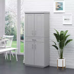 Modern Kitchen Pantry Freestanding Cabinet Cupboard with Doors and Drawer, Adjustable Shelving