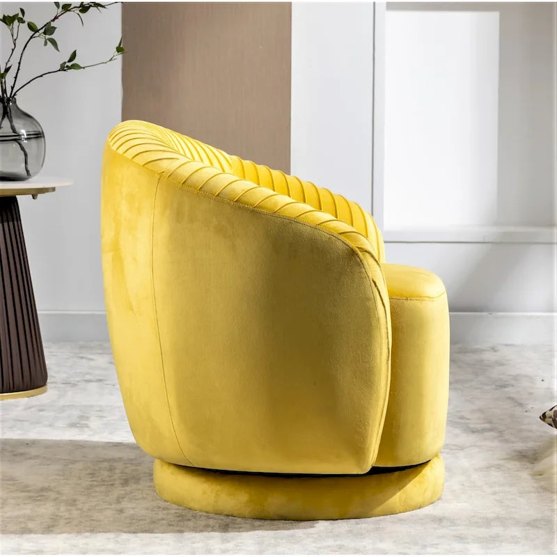 Small Milvo Velvet Swivel Barrel Chair