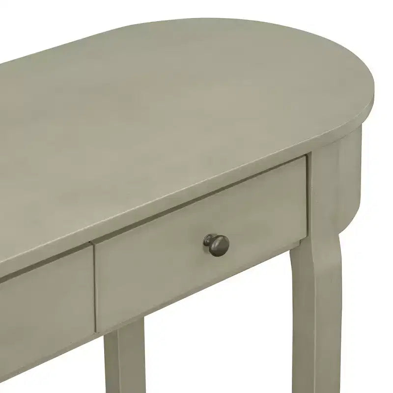 Table console rustique Whisen, table d’entrée et table d’appoint avec façade de tiroir cannelée