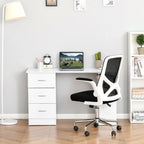 Scrivania HOMCOM 47 con libreria, moderna, per home office, tavolo da scrittura e postazione di lavoro con 3 cassetti e ripiano contenitore - bianca