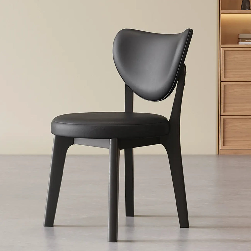 Sedia da pranzo moderna senza braccioli, con schienale alto e rivestimento in similpelle