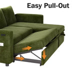 Dyonery 81-Sitzer-Schlafsofa, L-förmiges Ausziehsofa mit wendbarer Recamiere mit Stauraum, USB-Anschluss und verstellbarer Rückenlehne