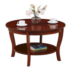 Tavolino rotondo da caffè Convenience Concepts American Heritage con ripiano