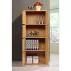 Bibliothèque-armoire de rangement polyvalente fermée Hodedah HID44, robuste, à 8 portes, à poser au sol, pour la maison et le bureau, finition bois de hêtre