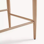 Ensemble de 4 tabourets de bar sans accoudoirs en bouclé, pieds en métal effet bois pour cuisine, salon, restaurant ou café – Morden Fort