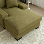 Canapé-lit moderne surdimensionné avec méridienne, style mi-siècle, avec coussin