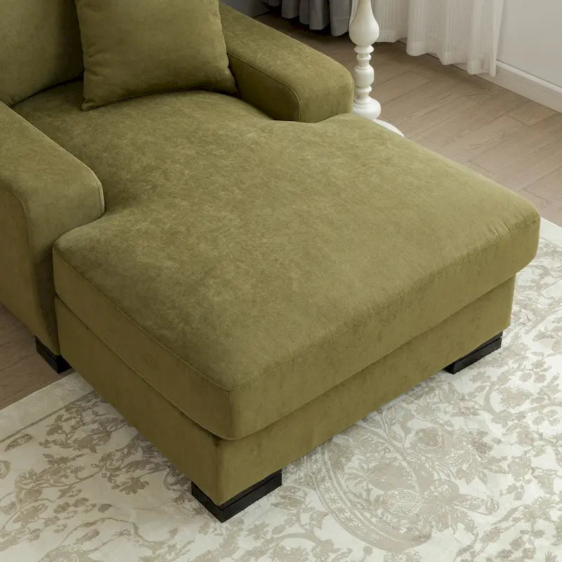 Canapé-lit moderne surdimensionné avec méridienne, style mi-siècle, avec coussin