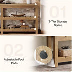 Table console extra longue Tribesigns de 180 cm, table d’entrée de style campagne à 3 niveaux, table en bois derrière le canapé pour salon, couloir et vestibule