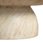 Tavolino rotondo con base a piedistallo in fibra di pietra, tavolino decorativo scolpito per interni ed esterni con piedini antiscivolo