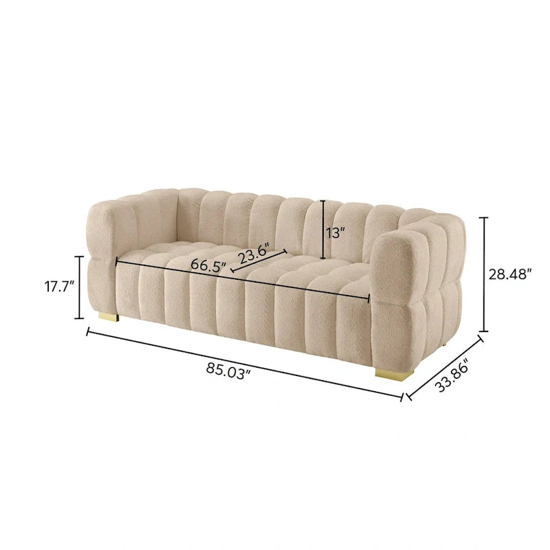 Canapé moderne en tissu gaufré, confortable pour les moments de détente