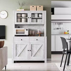 Dispensa da cucina con supporto per microonde, credenza a giorno con buffet e ripiani regolabili, per cucina e sala da pranzo