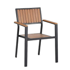 Set da pranzo da esterno estensibile da 7 pezzi con tavolo estensibile e 6 sedie con braccioli
