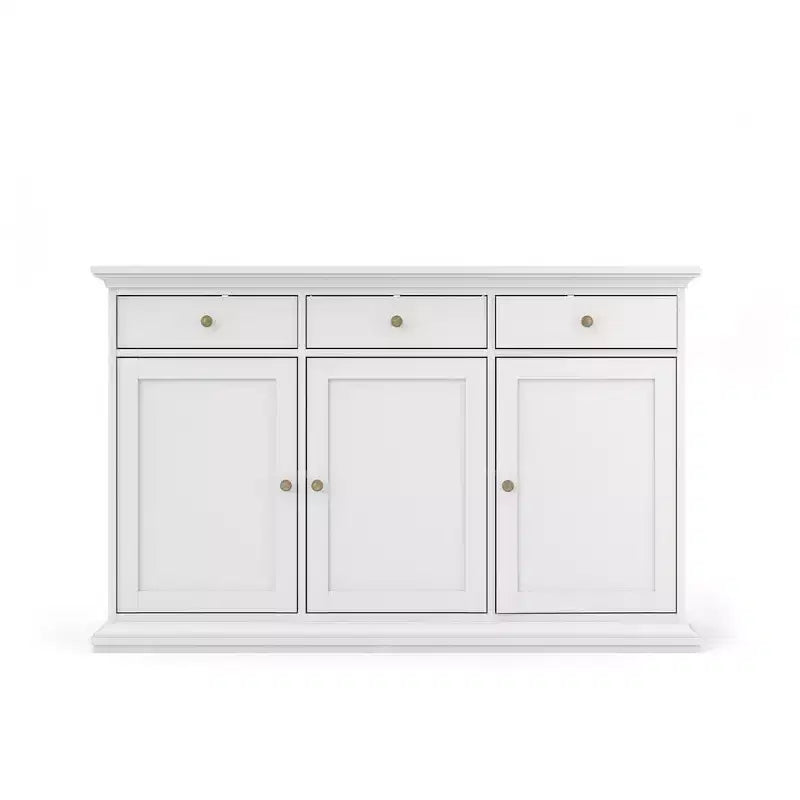 Tvilum, buffet avec 3 portes et 3 tiroirs, blanc