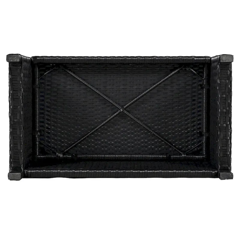 Ensemble de canapé d’angle d’extérieur en rotin, cadre quadrilatéral pour spa