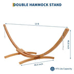 Supporto per amaca in legno da esterno per impieghi gravosi, resistente alle intemperie, universale, curvo, da 475 libbre, per patio, cortile e interni