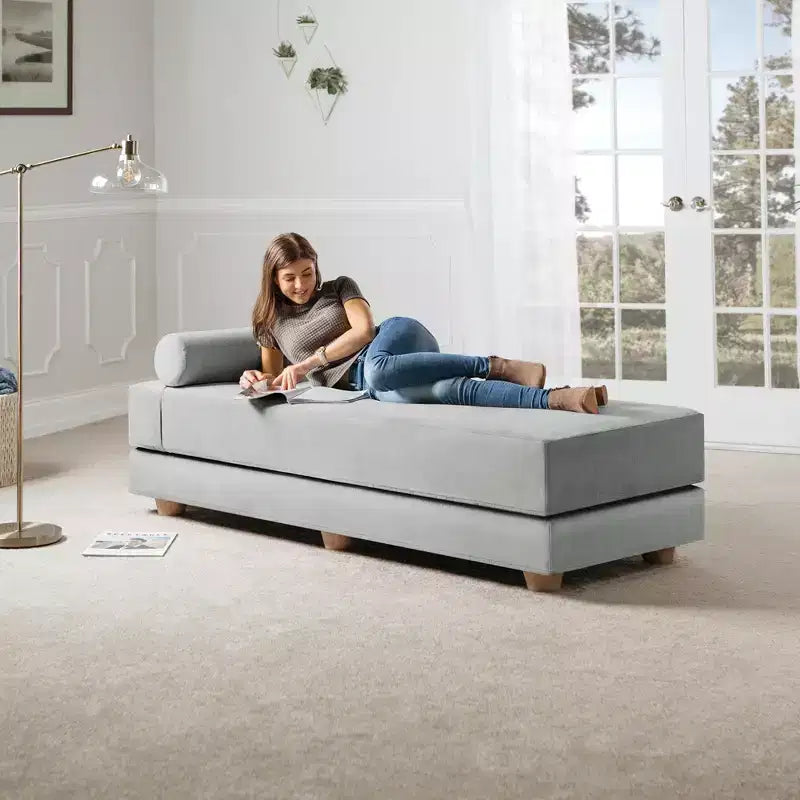Lit de repos/lit d’appoint escamotable grand format – microvelours