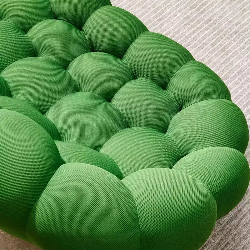 Divano da pavimento a bolle da 47 pollici con design curvo, poltrona a sacco 3D per soggiorno, verde