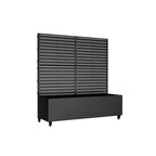 MAYEERTY Fioriera con traliccio in ferro nero, stile classico a persiana, set da 3 pezzi, 47x47x16 pollici