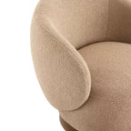 Fauteuil tonneau pivotant rembourré d’appoint Spruce&Spring avec base en bois