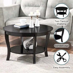 Tavolino rotondo da caffè Convenience Concepts American Heritage con ripiano