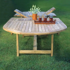 Ensemble de salle à manger de jardin extensible Amazonia Teak Sessa en teck, 13 pièces – 13 pièces