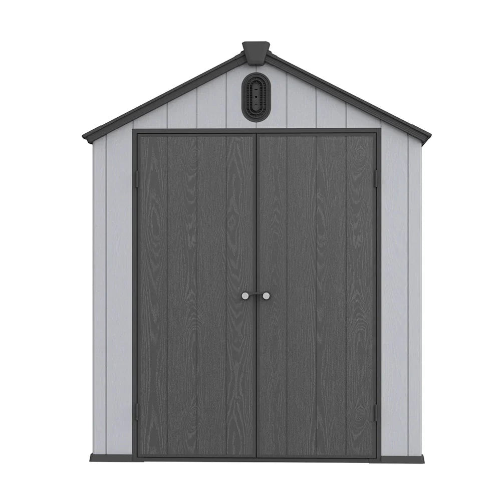 Abri de rangement extérieur en plastique et résine tout temps avec plancher, remise à outils Spire, 6 pi x 4 pi/6 pi x 8 pi/8 pi x 6 pi/8 pi x 10 pi
