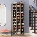 Meuble à chaussures haut pour 30 paires, étagère de rangement blanche en bois à 10 niveaux pour placard et entrée – 10 niveaux