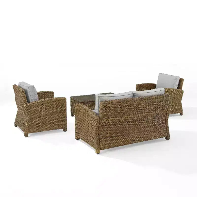 Bradenton 4-delige loungeset van wicker voor buiten - Crosley