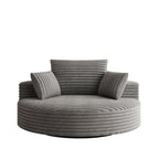 Fauteuil pivotant individuel en mousse et chenille côtelée