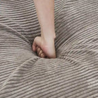 Grand canapé d’angle modulable en velours côtelé, en U, 4 places, avec 2 poufs et 5 coussins