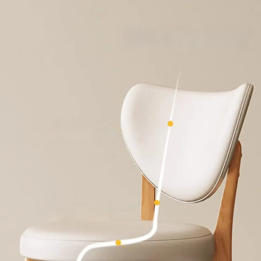 Sedia da pranzo moderna senza braccioli, con schienale alto e rivestimento in similpelle
