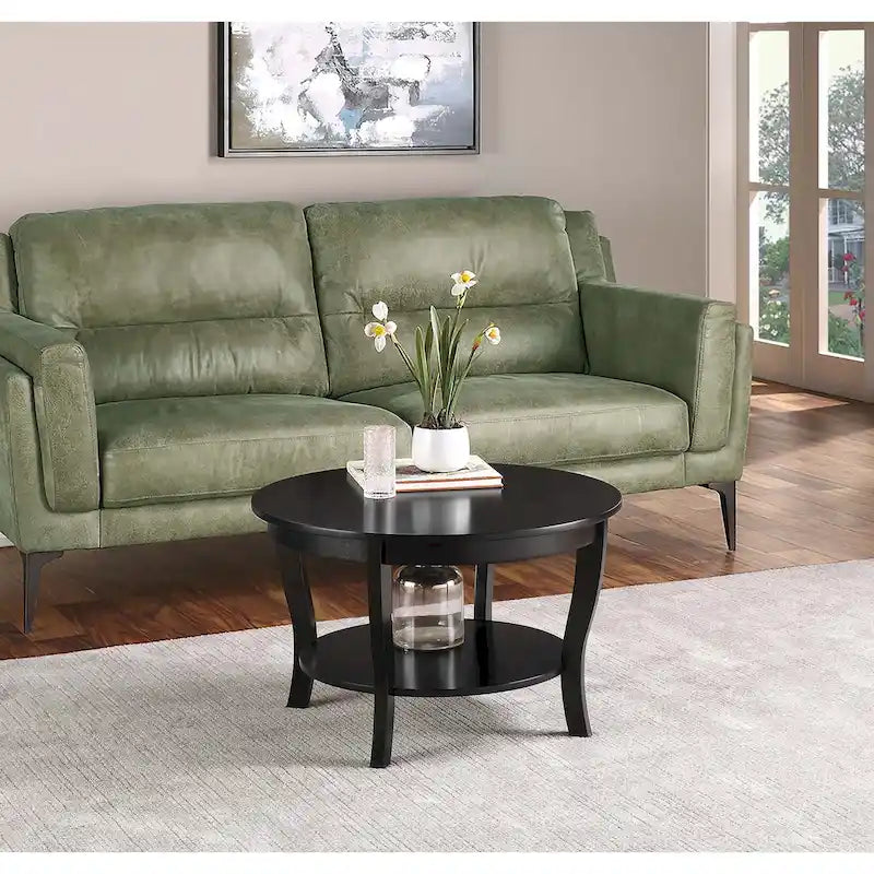 Tavolino rotondo da caffè Convenience Concepts American Heritage con ripiano