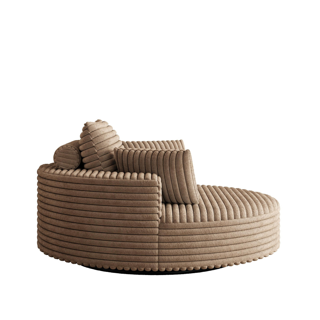 Fauteuil pivotant individuel en mousse et chenille côtelée