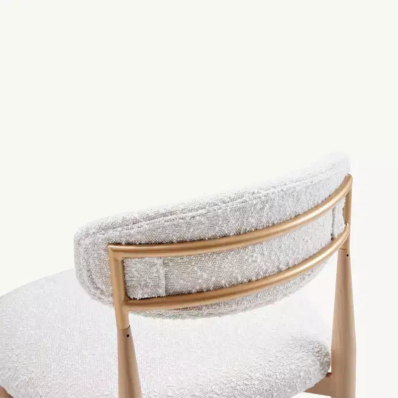 Ensemble de 4 tabourets de bar sans accoudoirs en bouclé, pieds en métal effet bois pour cuisine, salon, restaurant ou café – Morden Fort
